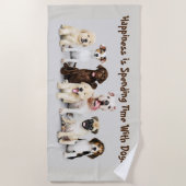 犬好き ビーチタオル (正面)