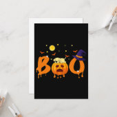 犬好き |ブハロウィーンラブラドール眠るカボチャ カード (正面/裏面インサイチュ)