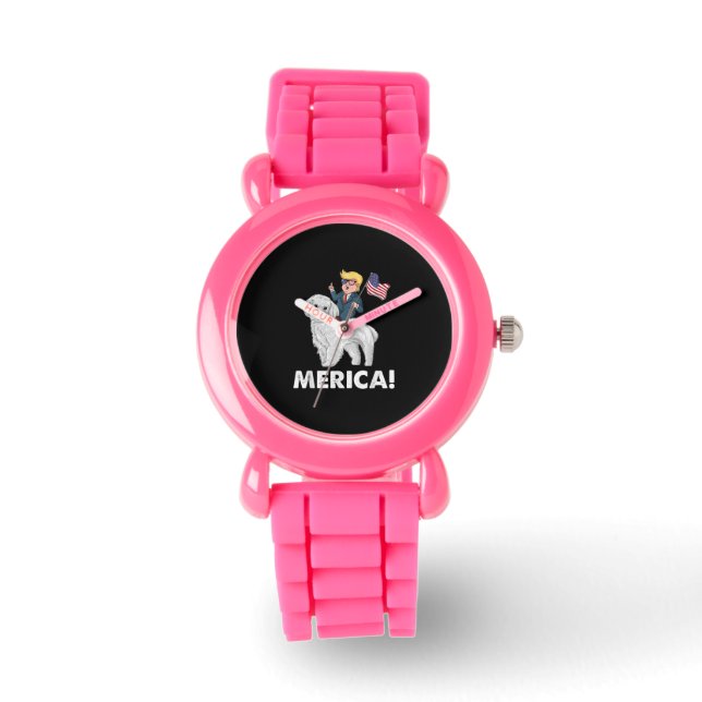 犬好き |メリカトランプ乗りマルチーズ7月4日 腕時計 (正面)