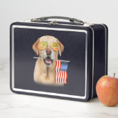 犬好き |ラブラドールリトリバーUSA国旗 メタルランチボックス (インサイチュ)