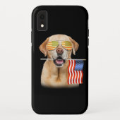 犬好き |ラブラドールリトリバーUSA国旗 Case-Mate iPhoneケース (裏面)