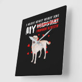 犬好き |私は本当に私のラブラドールレトリバーが大好き スクエア壁時計 (傾斜)