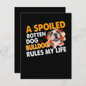 犬好き 腐ったブルドッグが私の人生を支配 サンキューカード (正面/裏面)
