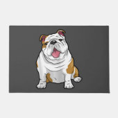 犬好き |英国おもしろいのブルドッグ犬の子犬の贈り物 ドアマット (正面)