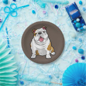 犬好き |英国おもしろいのブルドッグ犬の子犬の贈り物 ペーパープレート (パーティー)