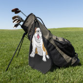 犬好き |英語おもしろいのブルドッグの子犬ギフト ゴルフタオル (グリーン)