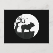 犬好き |英語ブルドッグシルエットハロウィーン シーズンポストカード (正面)