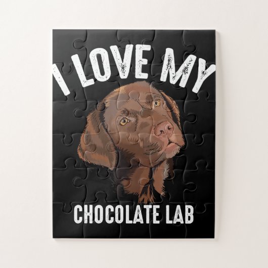犬好き | I Love My Chocolate Lab ジグソーパズル (縦)