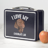 犬好き | I Love My Chocolate Lab メタルランチボックス (インサイチュ)
