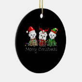 犬好き | Merry Christmasマルチーズ セラミックオーナメント (右)
