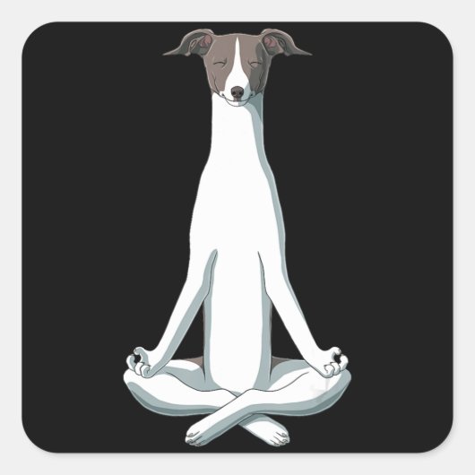 犬好き | Yoga イタリアン Greyhound スクエアシール (正面)