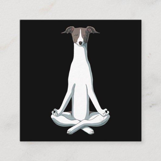 犬好き | Yoga イタリアン Greyhound スクエア名刺 (正面)