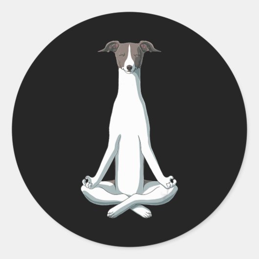 犬好き | Yoga イタリアン Greyhound ラウンドシール (正面)