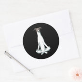 犬好き | Yoga イタリアン Greyhound ラウンドシール (封筒)
