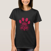 犬好きTシャツ - 肉球のギフト 犬ママへのプレゼント Tシャツ (正面)