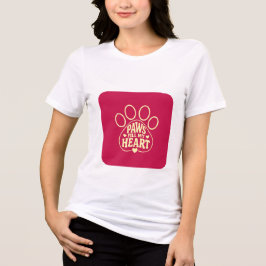 犬好きTシャツ - 肉球プリント タイポグラフィギフト トライブレンドTシャツ