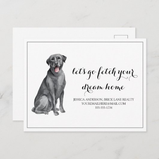 犬実在ラブラドールエステー買トマーケティング ポストカード (正面/裏面)