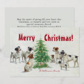 犬家族のクリスマスカード シーズンカード (正面/裏面)