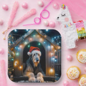 犬小屋に住むクリスマス・アイリッシュ・ウルフハウンド ペーパープレート (パーティー)