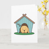 犬小屋の犬 カード (黄色い花)