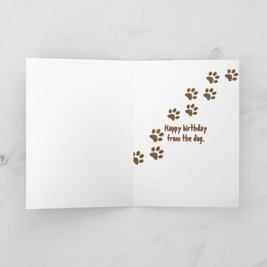犬小屋の誕生日の雄牛犬 カード (内部)
