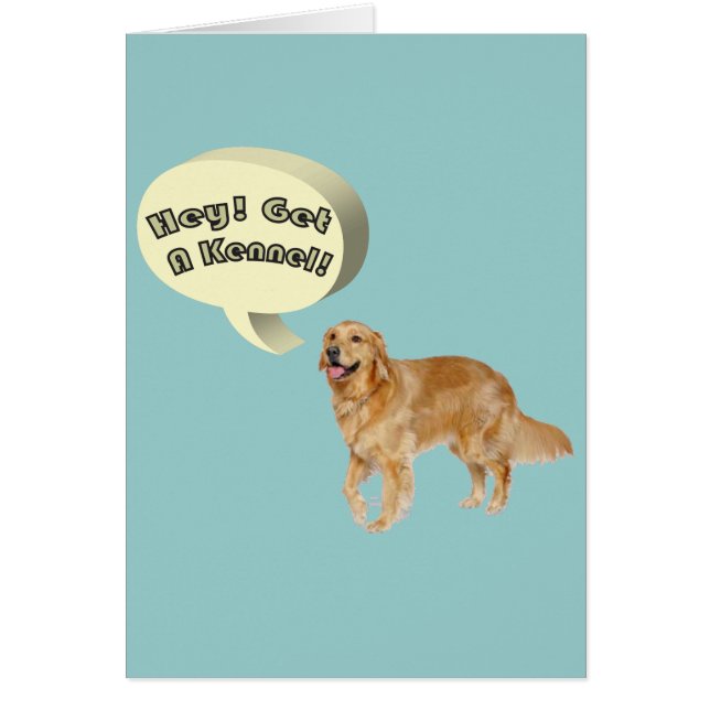 犬小屋の金のおもしろいレトリバーを手に入れる (正面)