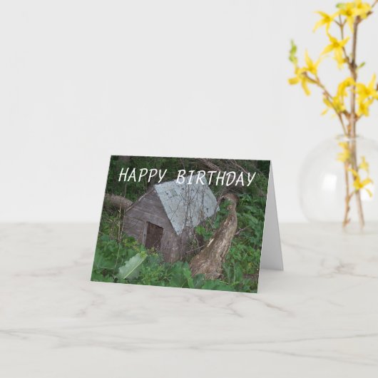 犬小屋 カード (黄色い花)