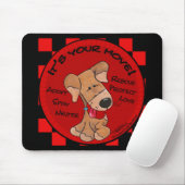 犬市松模様にの動き マウスパッド (マウス)