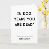 犬年では死んでいる カード (黄色い花)