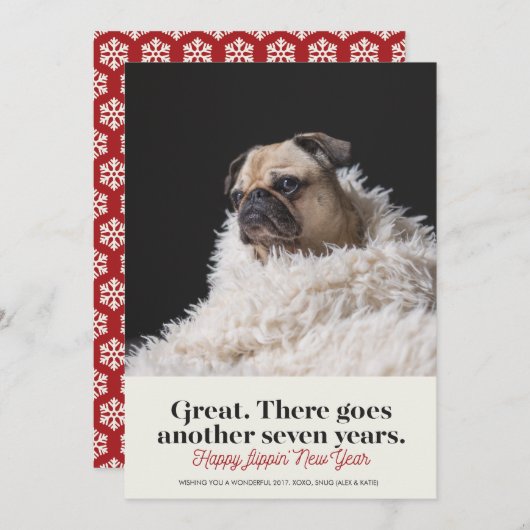 犬年の新年の写真の挨拶 シーズンカード (正面/裏面)