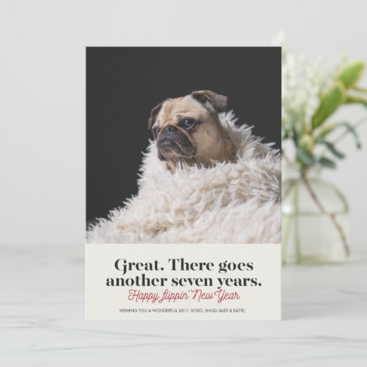 犬年の新年の写真の挨拶 シーズンカード (スタンド正面)