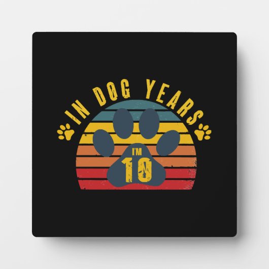 犬年齢で10歳 フォトプラーク (正面)