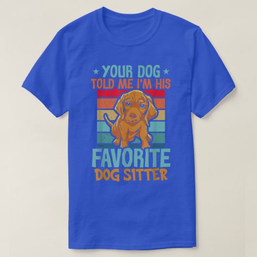 犬座りウォーカーシッターのペットシッター Tシャツ (デザイン正面)