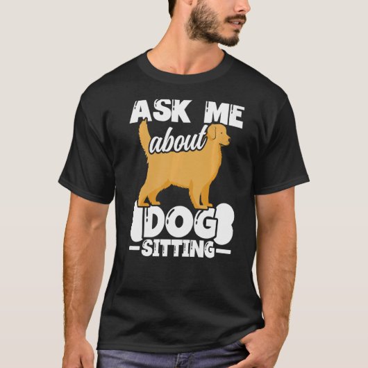 犬座りウォーカーシッターPETシッター4 Tシャツ (正面)