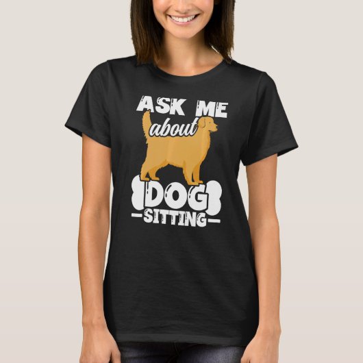 犬座りウォーカーシッターPETシッター4 Tシャツ (正面)