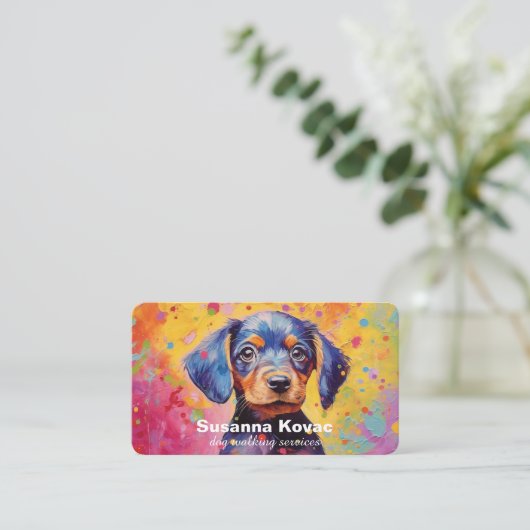 犬座りサービス名刺 名刺 (スタンド正面)