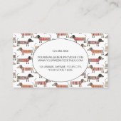 犬座りダックスシャンドソーセージ犬の名刺 名刺 (裏面)