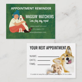 犬座りビジネスカスタムアポイントメントカード ノートカード