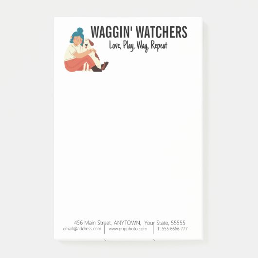 犬座りビジネスカスタム ポストイット (正面)