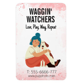 犬座りビジネスカスタム マグネット