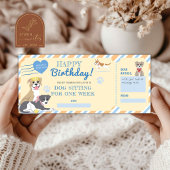 犬座り誕生日ギフト券