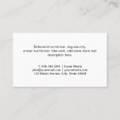 犬座り |ドギー泡風呂パターン 名刺 (裏面)