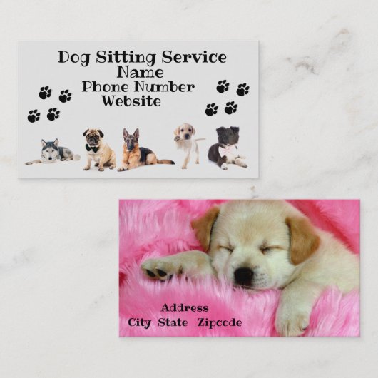 犬座り 名刺 (正面/裏面)