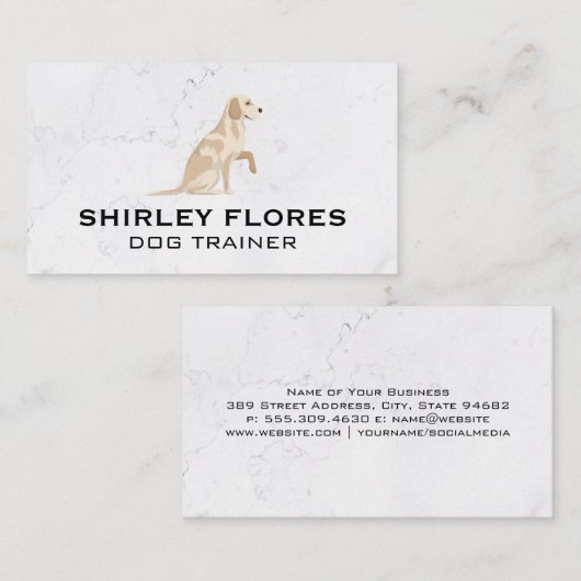犬座り |握手 名刺 (正面/裏面)