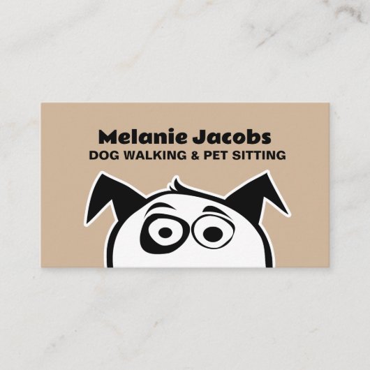犬座り、歩く&グルーミング名刺 名刺 (正面)