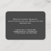犬座り |犬のトレーニング 名刺 (裏面)