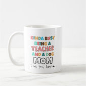 犬忙しと先生の母に近田おもしろい コーヒーマグカップ (左)