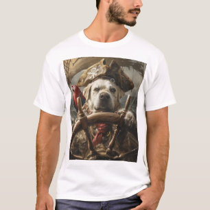 犬怒海賊キャプテンTシャツ動物愛好家 Tシャツ