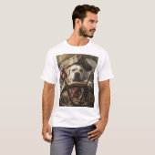 犬怒海賊キャプテンTシャツ動物愛好家 Tシャツ (正面フル)