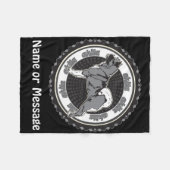 犬恋愛秋田名前をカスタムする/メッセージ フリースブランケット (正面(横))